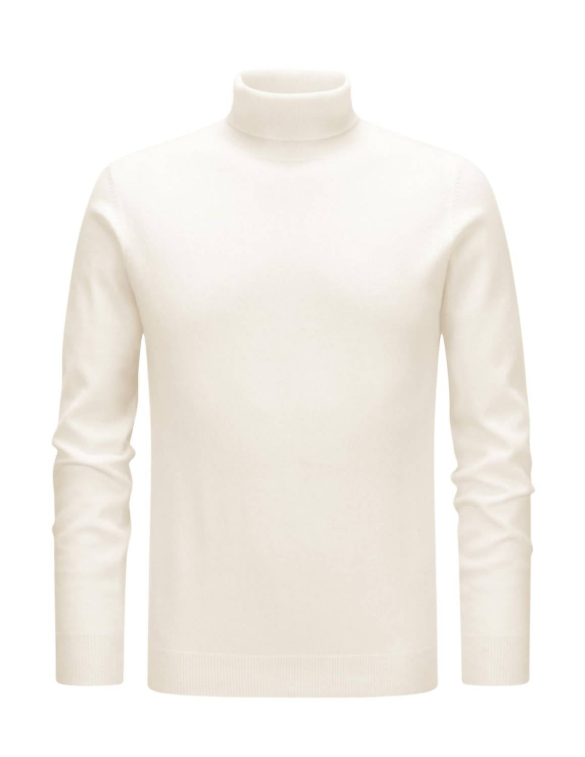 Gran Sasso Unisex - Cashmere And Silk Turtleneck Top in cream - men's sweater
