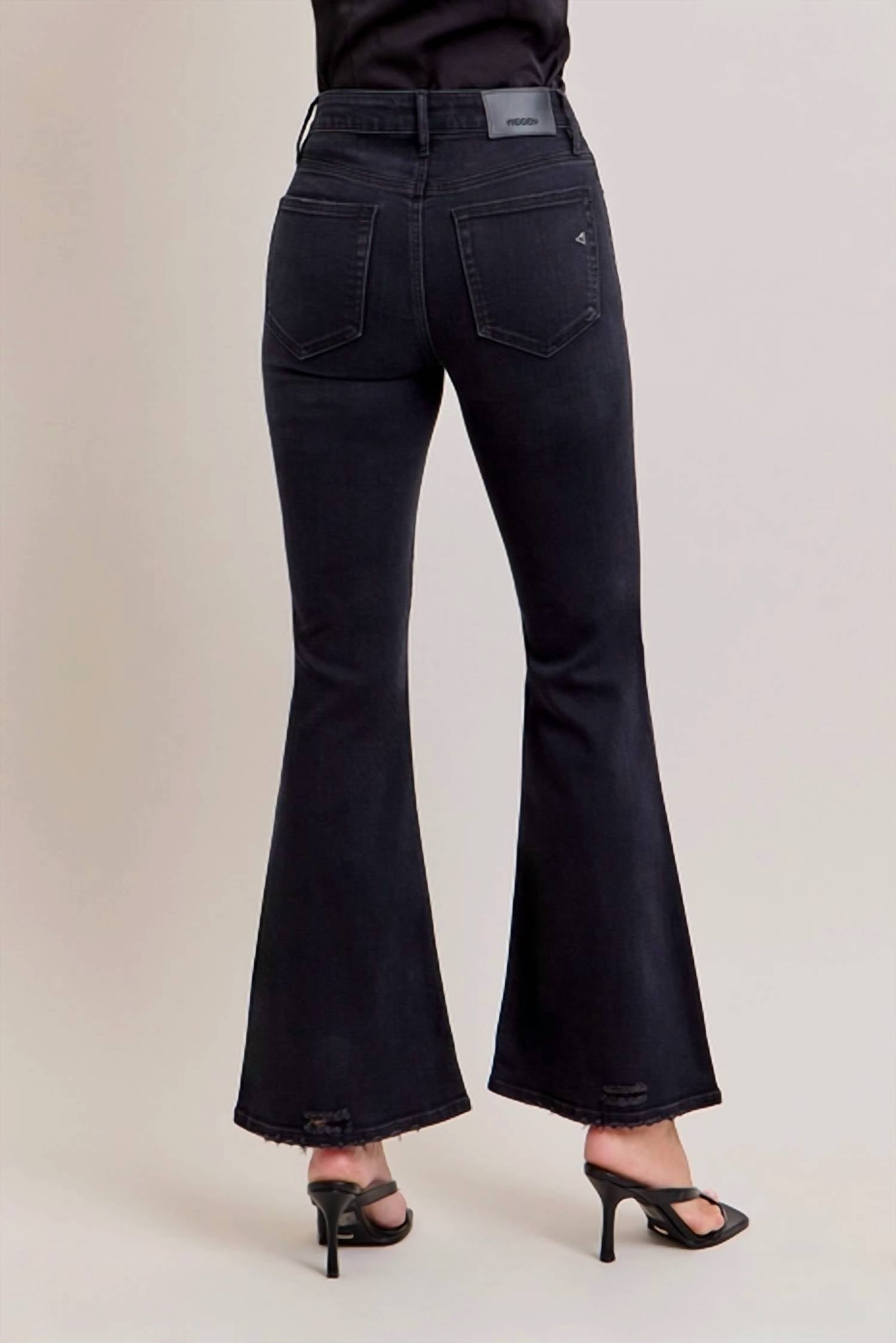 Hidden - Knee Distressed Stretch Flare Jean