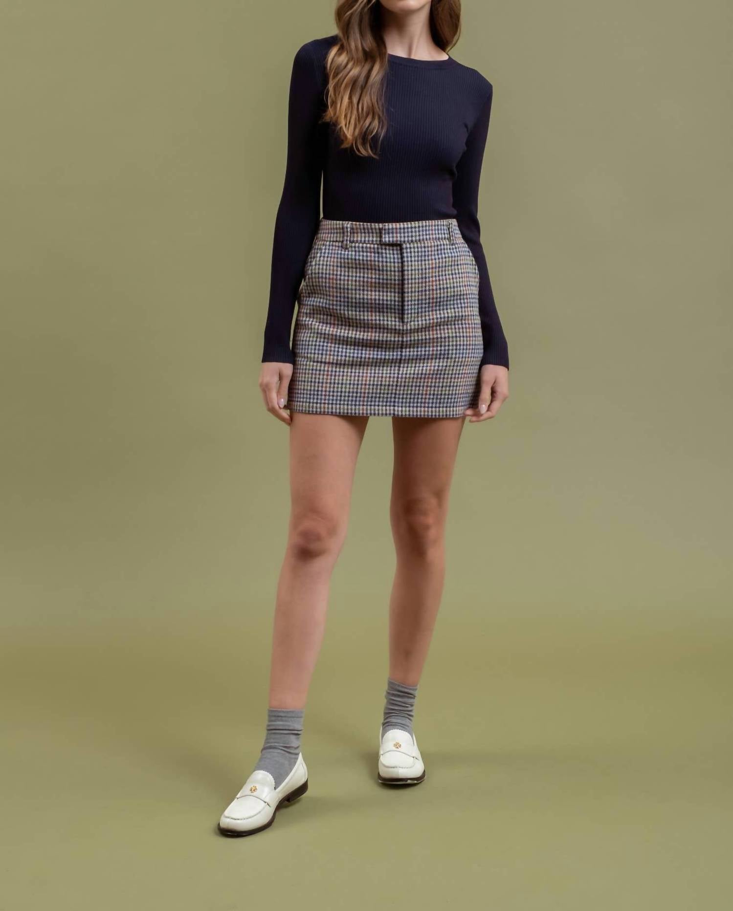 The Workshop Studio - HIGH WAIST PLAID MINI SKIRT