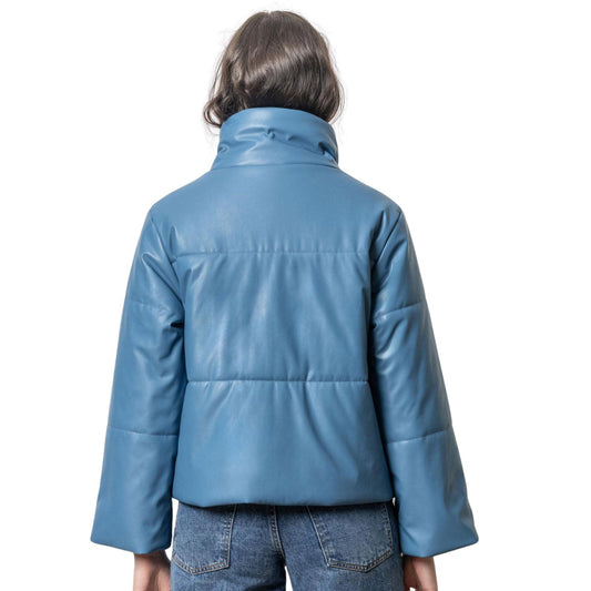 Lilla P - Faux Leather Quilted Jacket