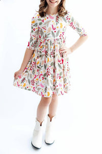Mila & Rose - Three Quarter Sleeve Pocket Twirl Dress