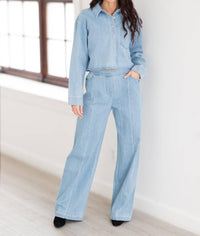 English Factory - Cropped Denim Shirt