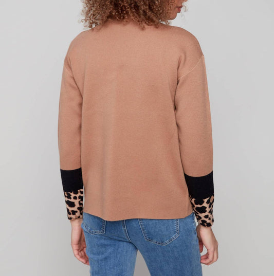 Charlie B - Leopard Sleeve Sweater