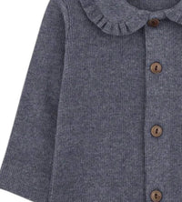 One More In the Family Girl's Gisela Collar Blouse in the family girl s gisela collar blouse in blue - kids' blouse - detail view
