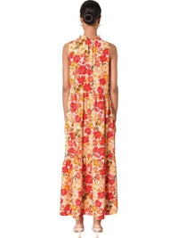Sugarlips - Didion Floral Split Neck Tiered Maxi Dress