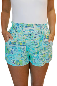 Meet Me In Santorini - Azure Shoreline Shorts