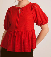 Gilli - Ava Front Tie Baby Doll Top