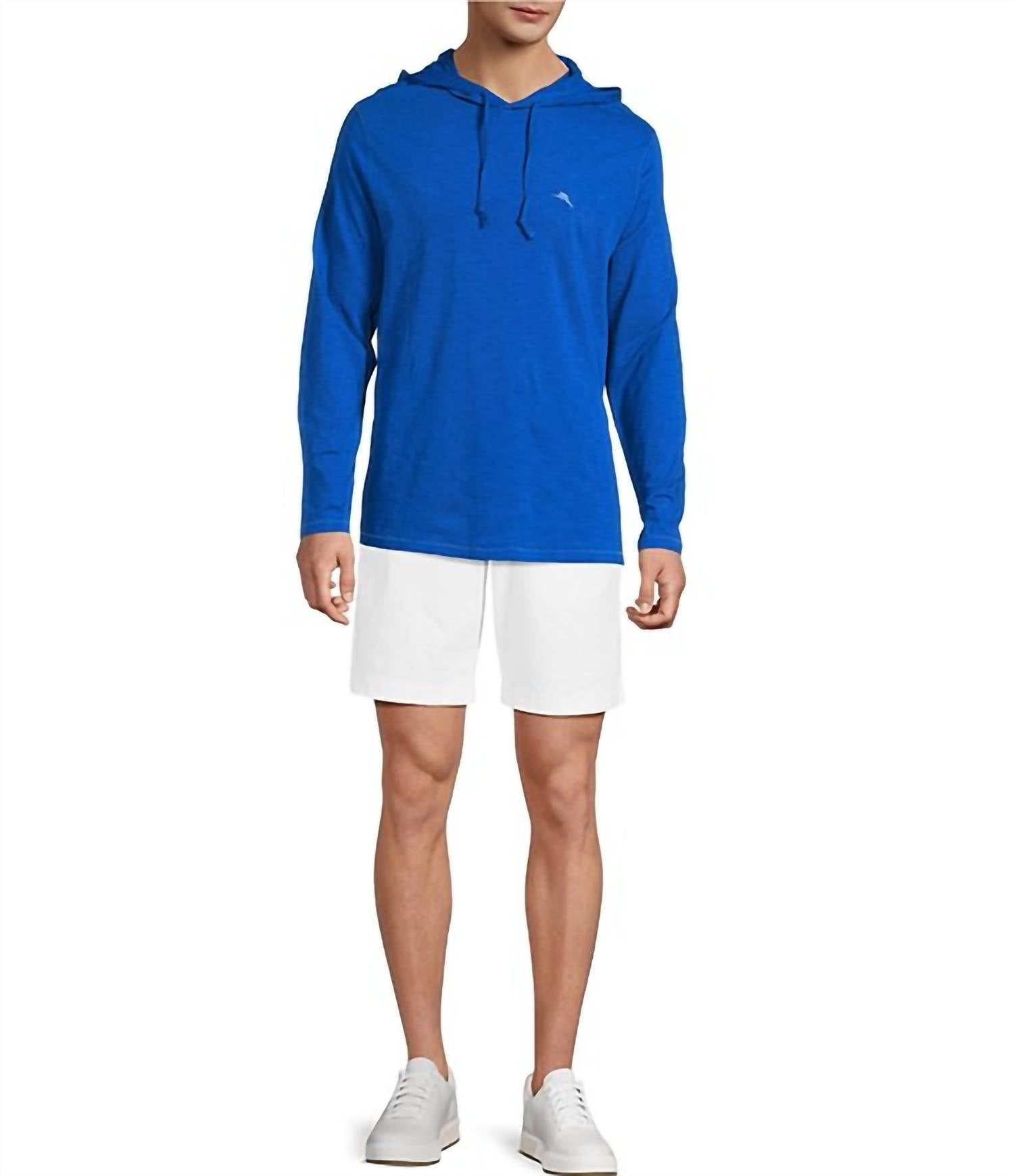 TOMMY BAHAMA Bali Beach Long Sleeve Hoodie in blue splash - men's shirt - alternate view