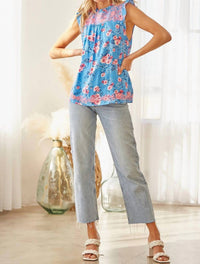 Andree By Unit - Flutter Sleeve Embroidered Top