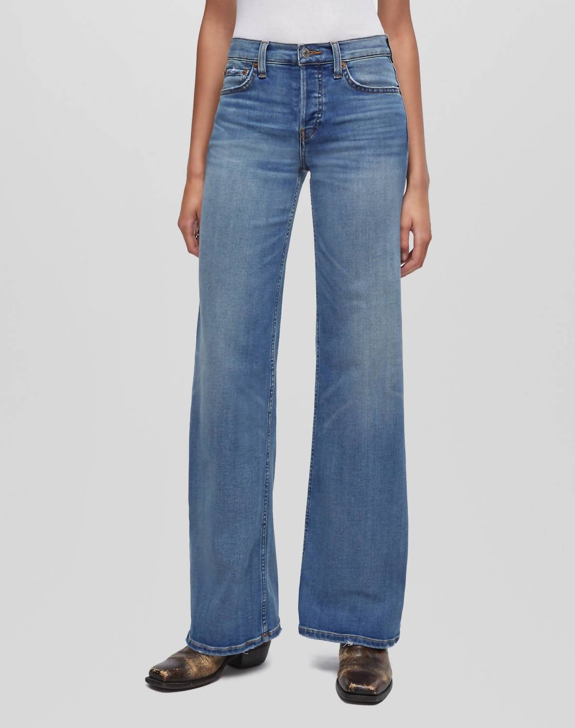 Re/Done - Mid Rise Wide Leg Jeans
