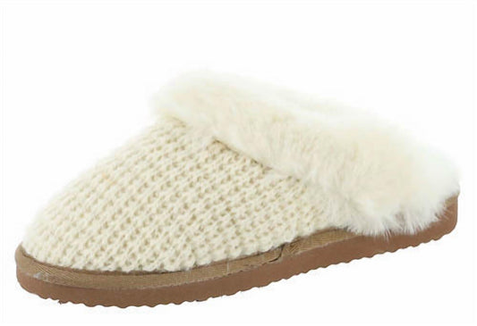 Very G - Women's Sweater Fuzzy Knit Slip On Slippers