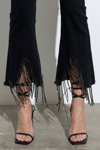 Blue B - Rhinestone Fringe Denim Pants