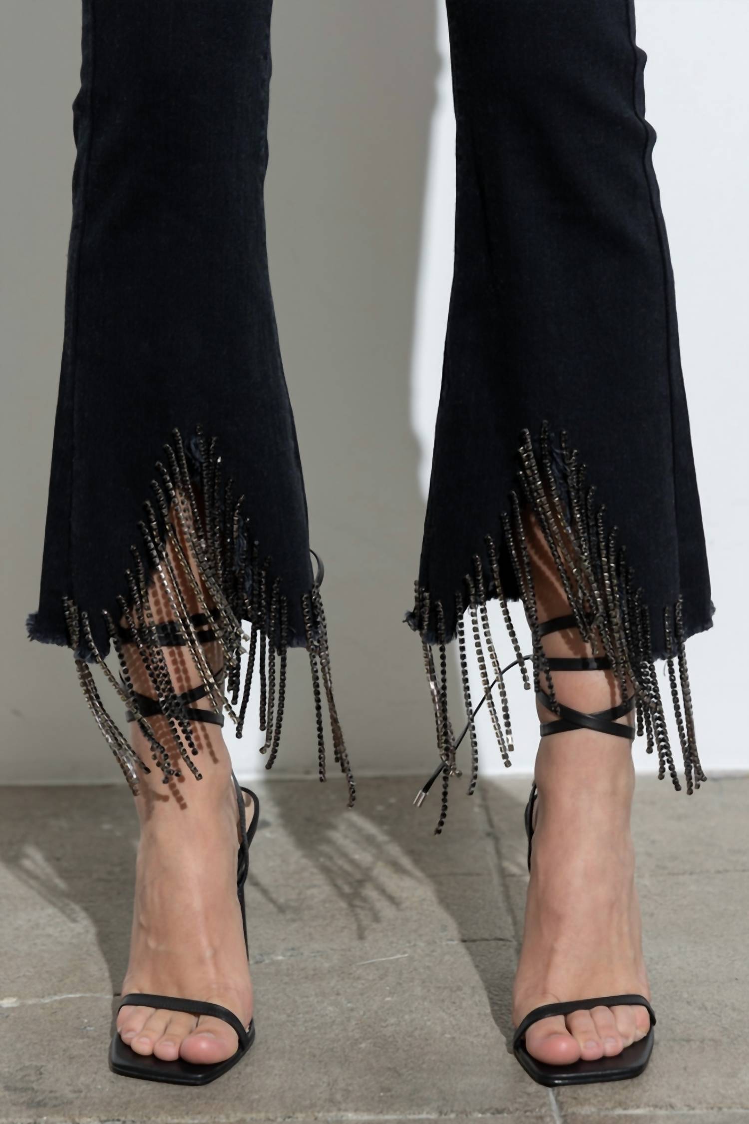 Blue B - Rhinestone Fringe Denim Pants