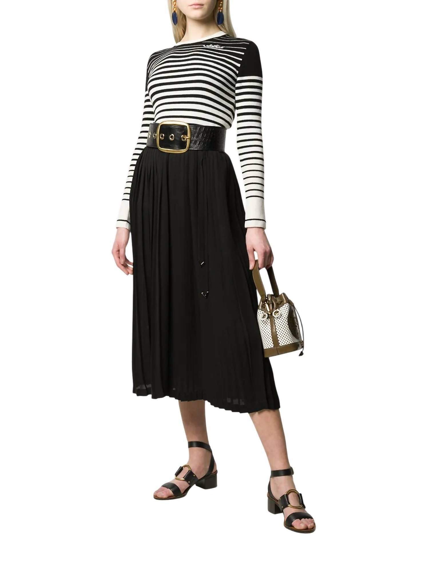 Valentino - Pleated Midi Skirt