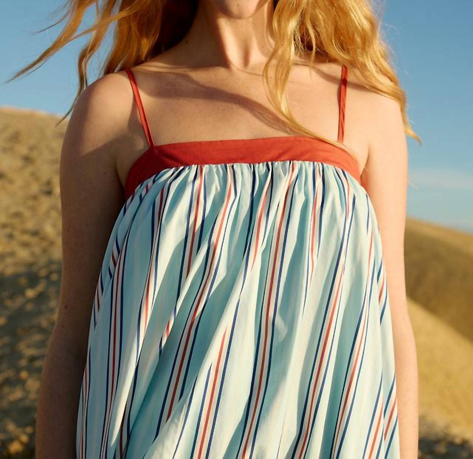 Aston Studio Daya Maxi Dress in cherry stripe - women's dress - alternate view