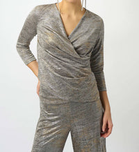 Joseph Ribkoff - Foiled Mélange Knit Wrap Top
