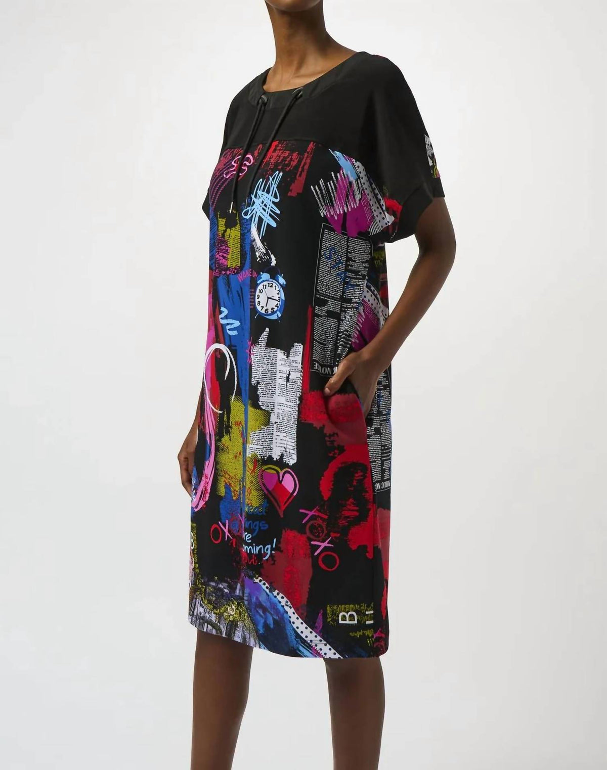 Joseph Ribkoff - Word Print Scoop Neck Dress