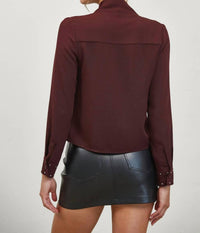 Edit By Nine - Tie Neck Woven Blouse
