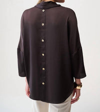 Joseph Ribkoff - Recycled Satin Boxy Tunic With Cowl Collar