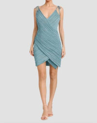 Daphne Valente - X-front Pleated Mini Dress