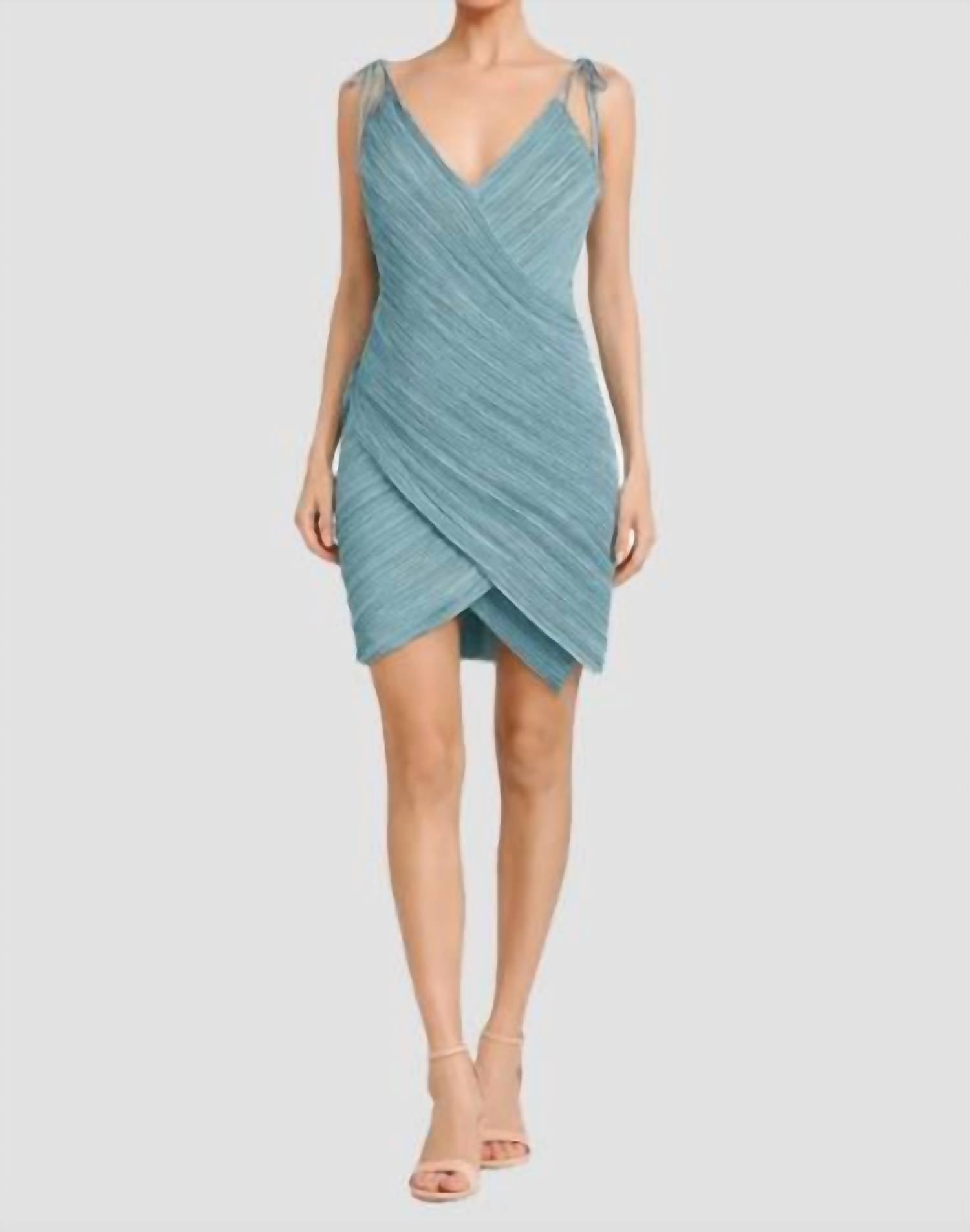 Daphne Valente - X-front Pleated Mini Dress