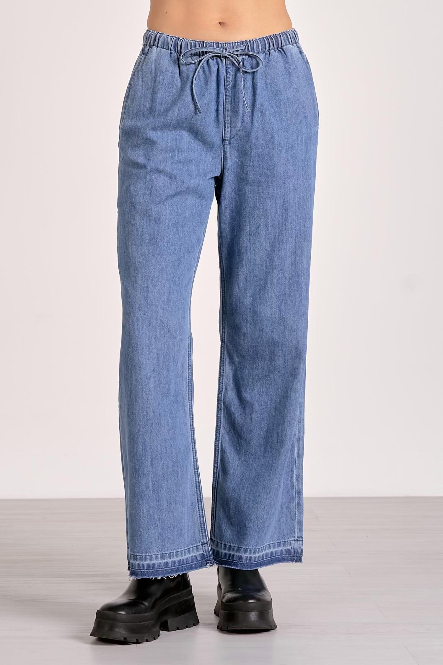 Elan - Drawstring Straight Leg Pants