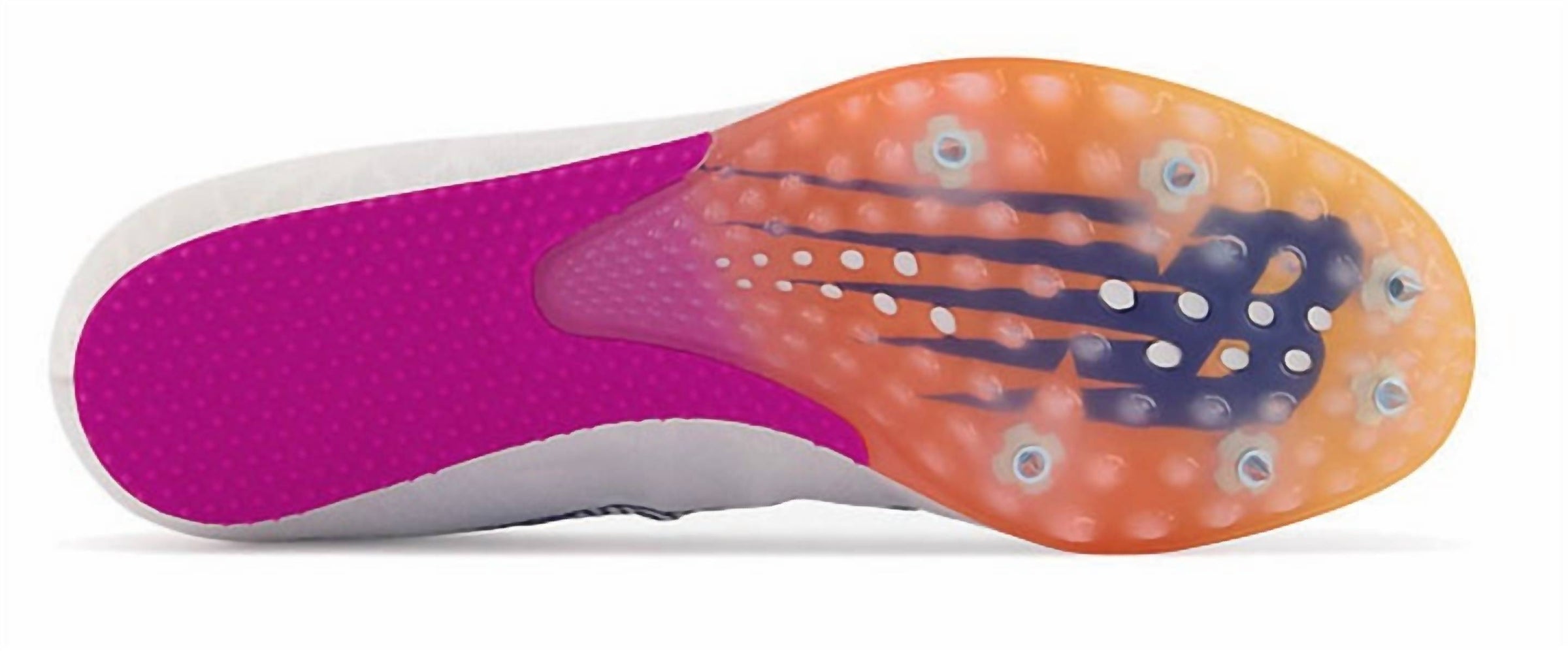 New Balance Unisex Md500 V8 Spike Shoes in white vibrant violet - women's shoe - alternate view