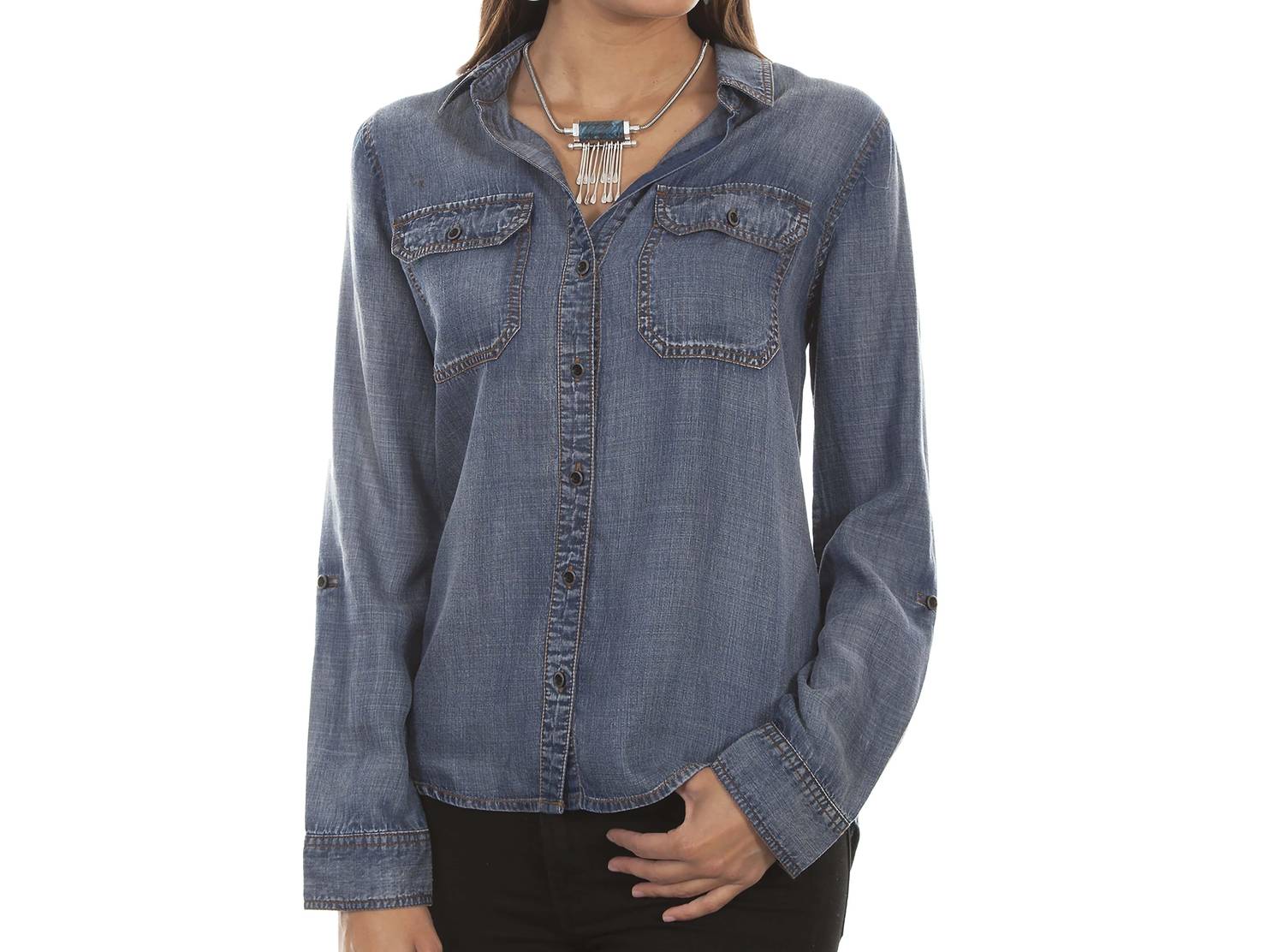 Scully - Denim Hi Lo Blouse
