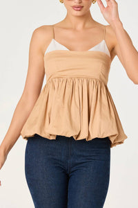 Astr - Alon Faux-layer Bubble Peplum Top