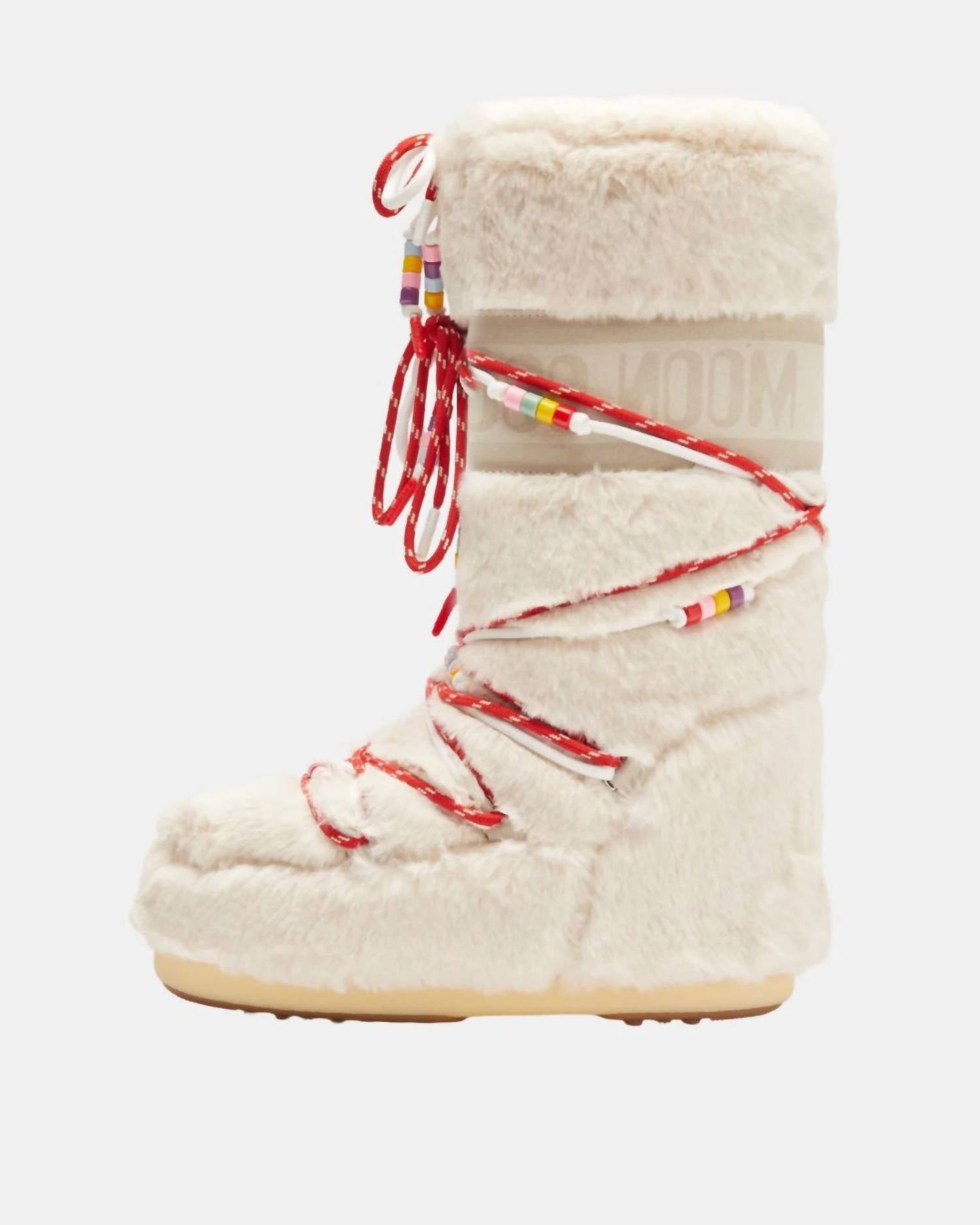 Moon Boot - Kid's Icon Faux Fur Beads Tall Boot