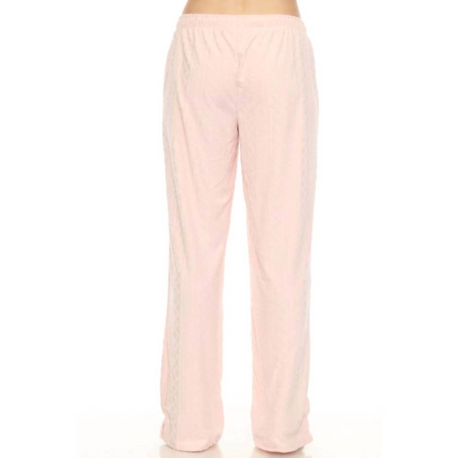 PJ Salvage Very Terry Cable Pants in pink tint - women's pants - detail view