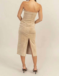 Hyfve - Washed Corduroy Strapless Dress