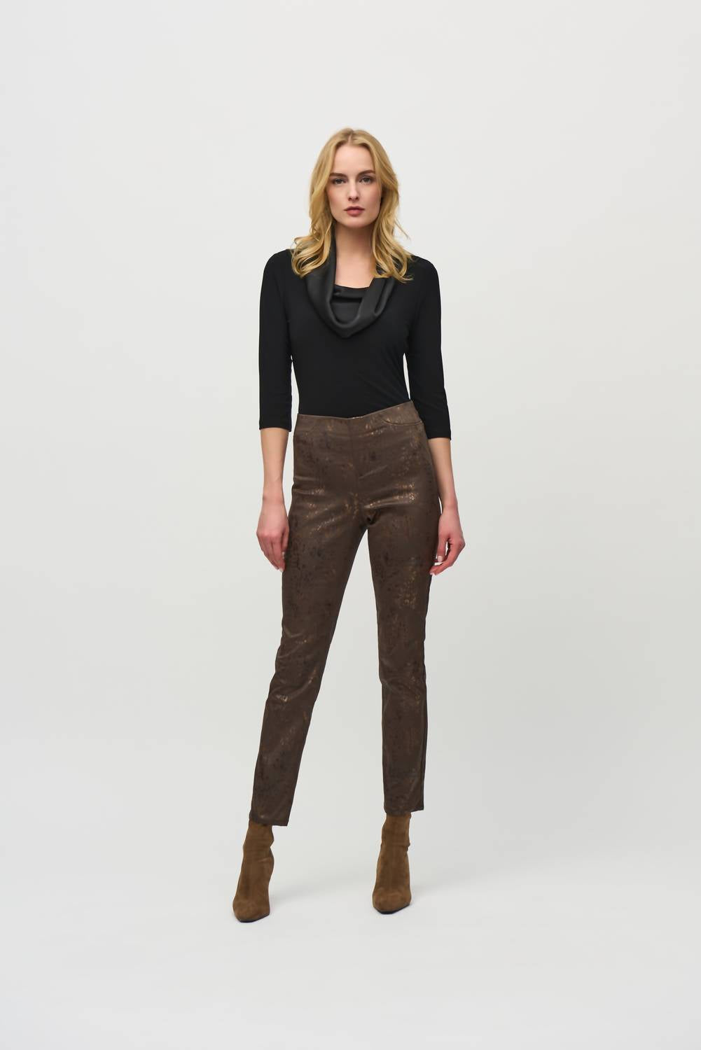 Joseph Ribkoff - Foiled Animal Print Classic Denim Pants