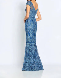 Cameron Blake Classic A-line Dress in wedge wood - women's dress - detail view