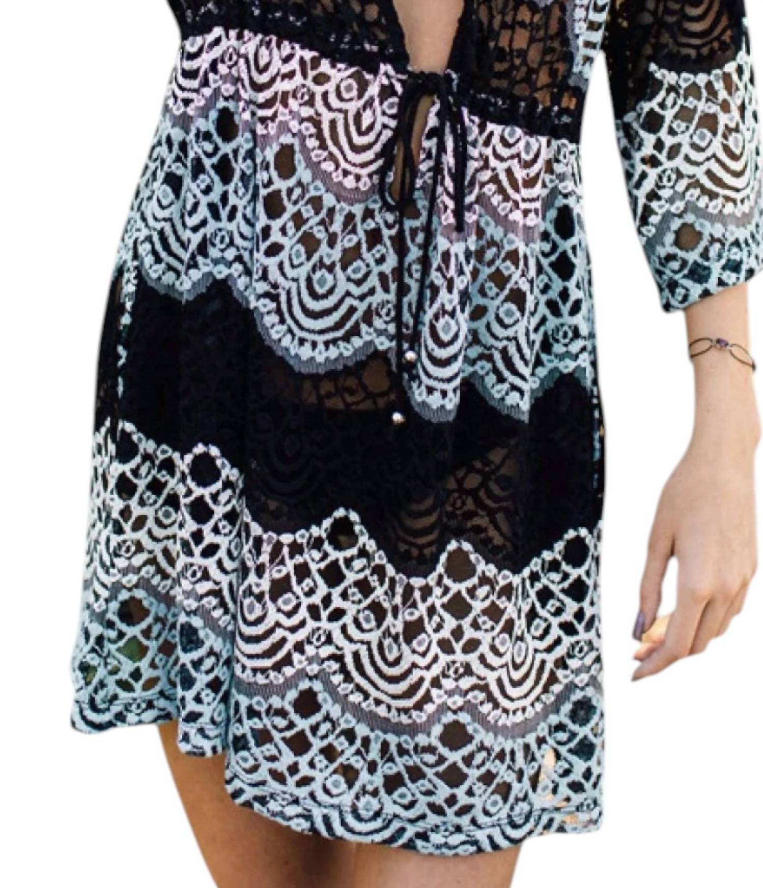 J.Valdi - Lace Tie Front Tunic
