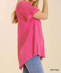 Umgee - Crochet Detail Fringe Top