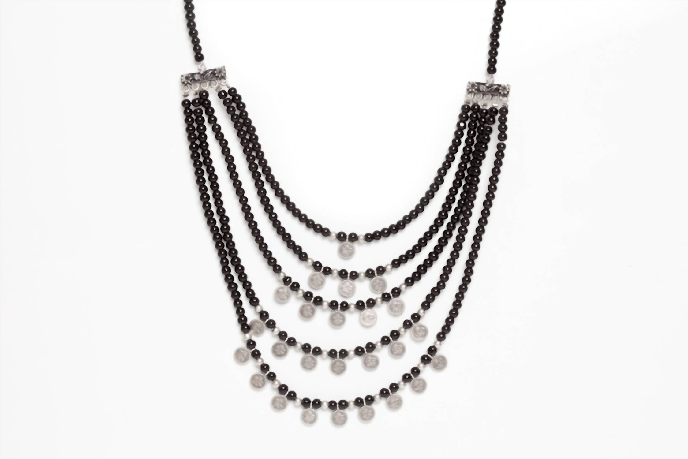 Avenue Chic - Tiny coin Beaded Gypsi Necklace