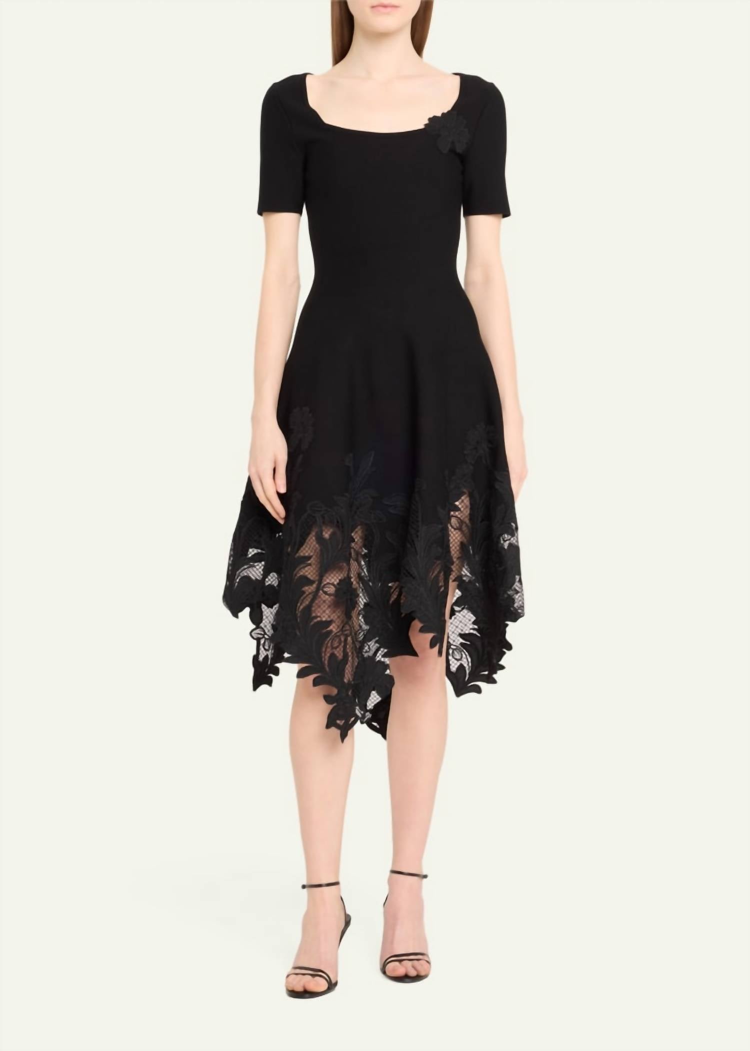 Oscar De La Renta - Carnation Guipure Lace Knit Midi-Dress