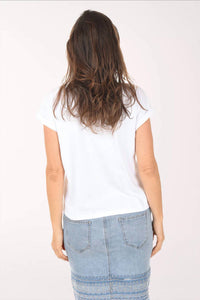 Charlie B - Cuffed Sleeve Embroidery Details T-shirt
