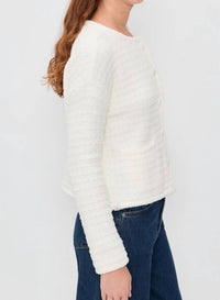 BAREFOOT DREAMS Cozychic Textured Button Front Cardigan in pearl - women's cardigan - detail view
