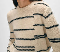 White + Warren - Cashmere Broken Stripe Sweater