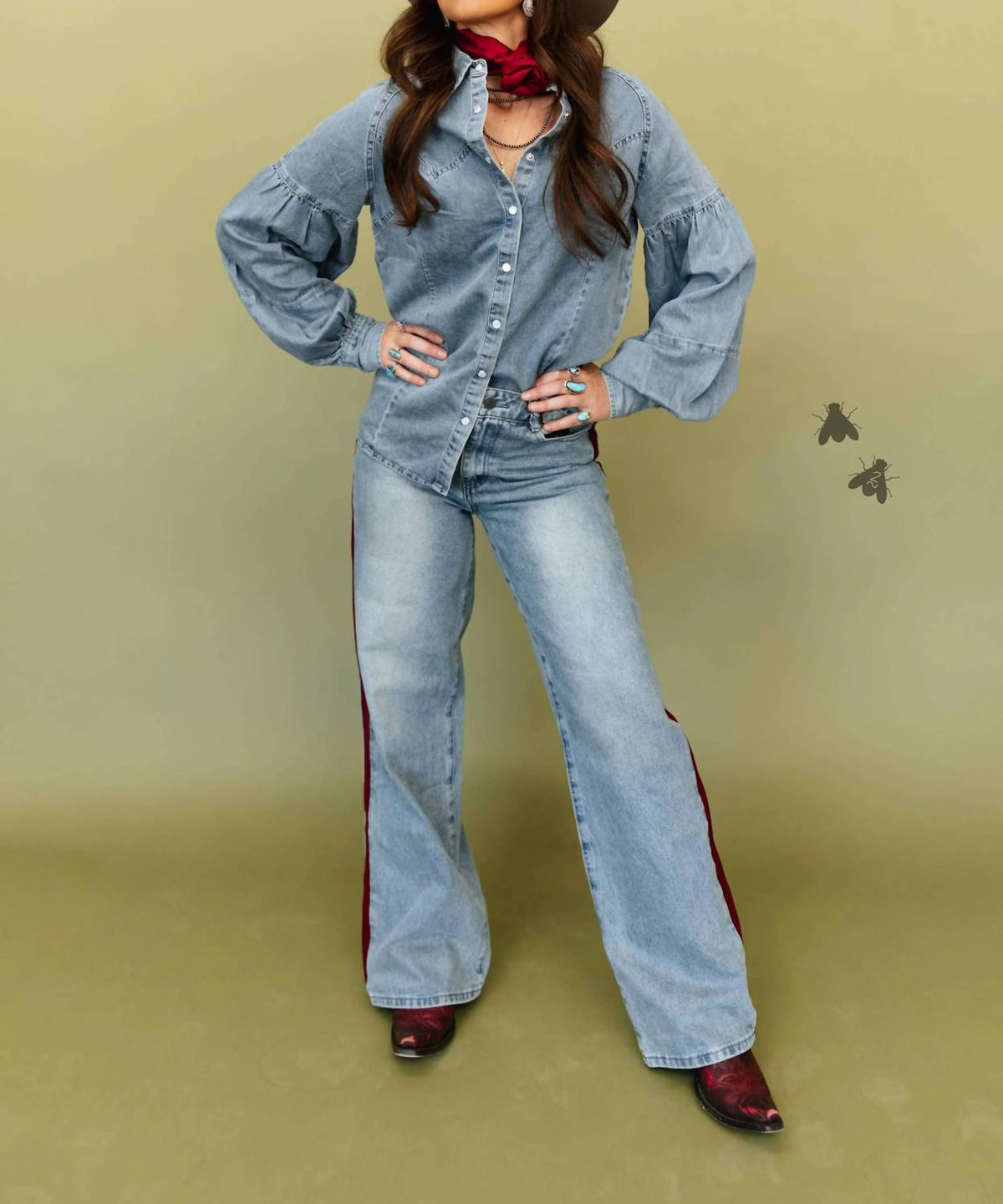 2Flyco - Heritage Denim Button Up Top