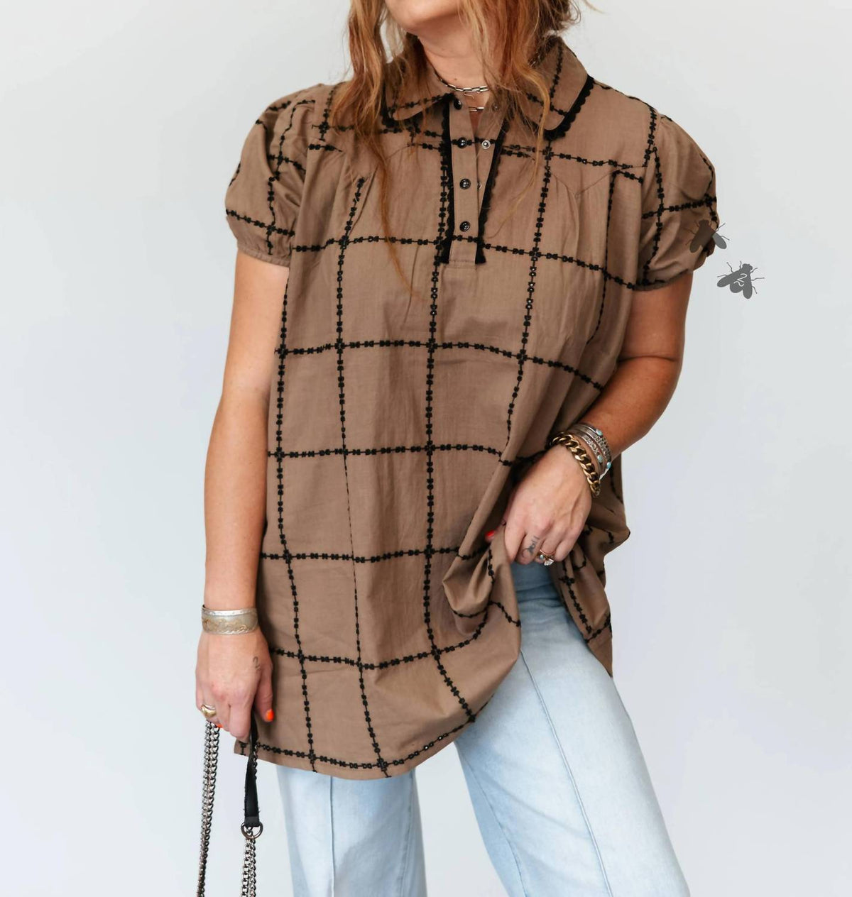 2Flyco - Santa Fe Snaffle Short-sleeve Mini Dress