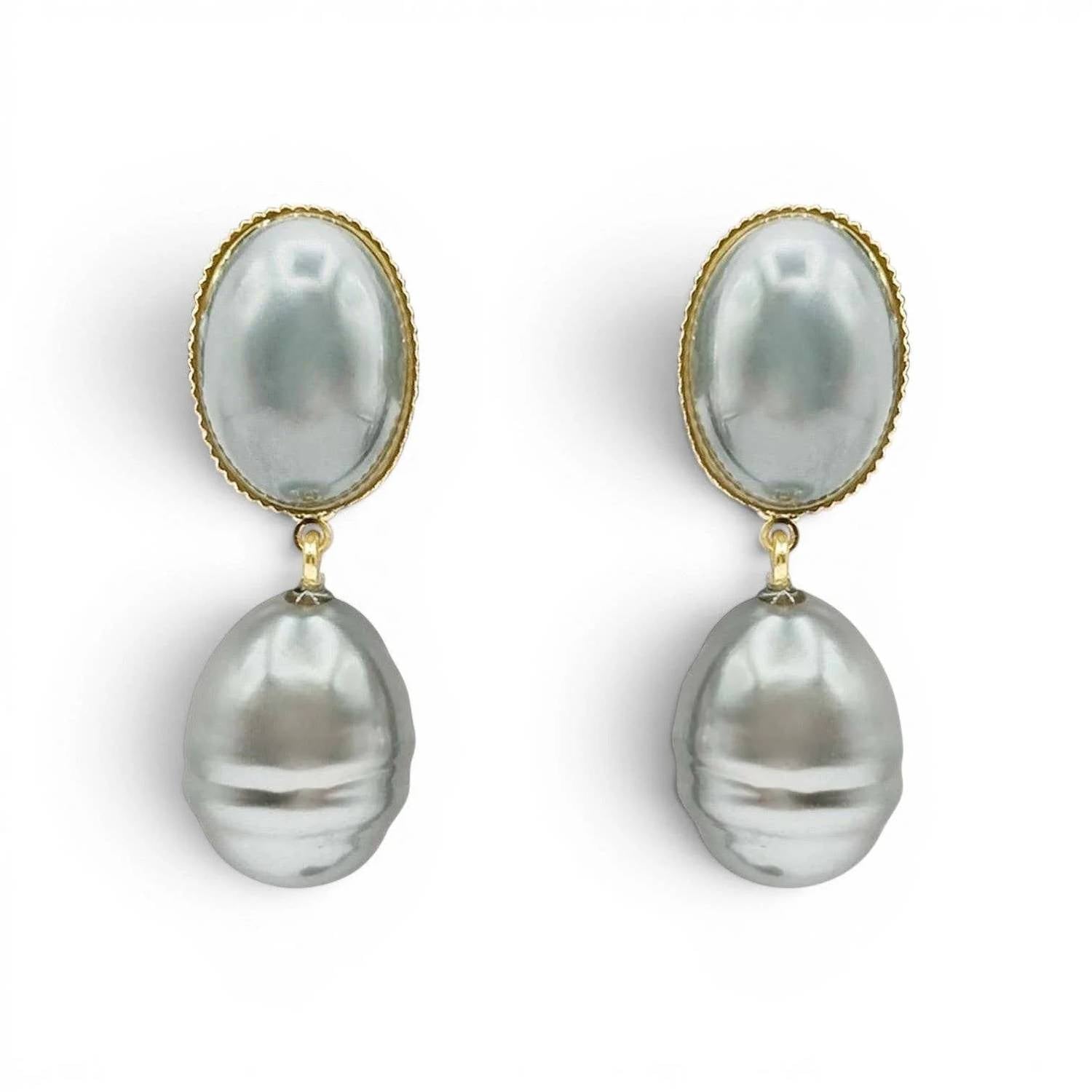 Michael Nash Jewelry - Women's Emma Glass Pearl Drop Clip Earrings