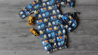 Adorable Sweetness - Infant Boys Truck Baby Gown And Hat Set