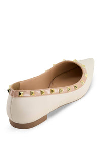 Andrea Women's Studded Flat Shoes in bone - women's flats - detail view