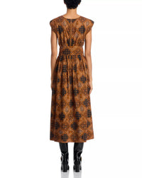 THE GREAT. Tulsa Dress in geo bandana print - women's dress - alternate view