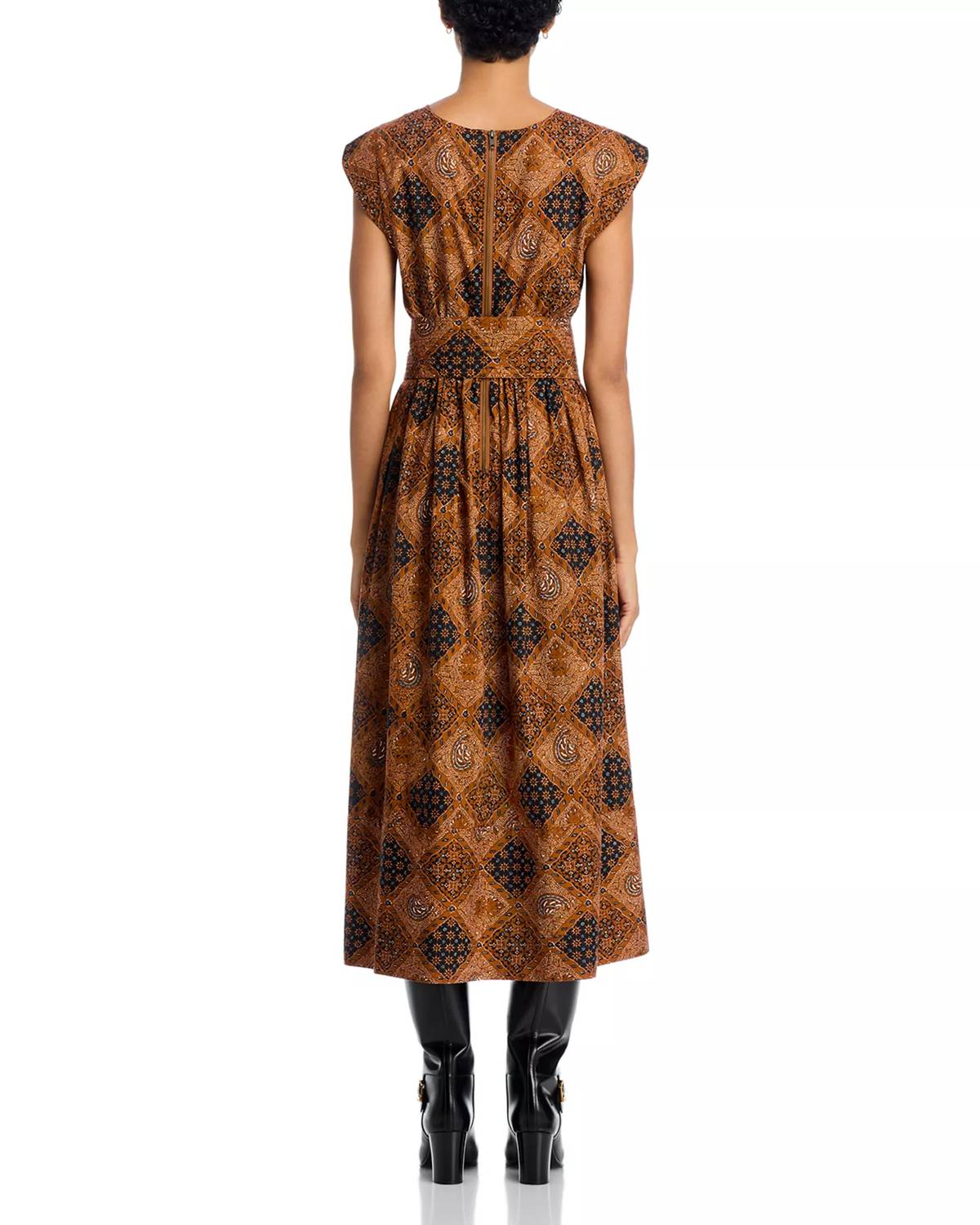 THE GREAT. Tulsa Dress in geo bandana print - women's dress - alternate view