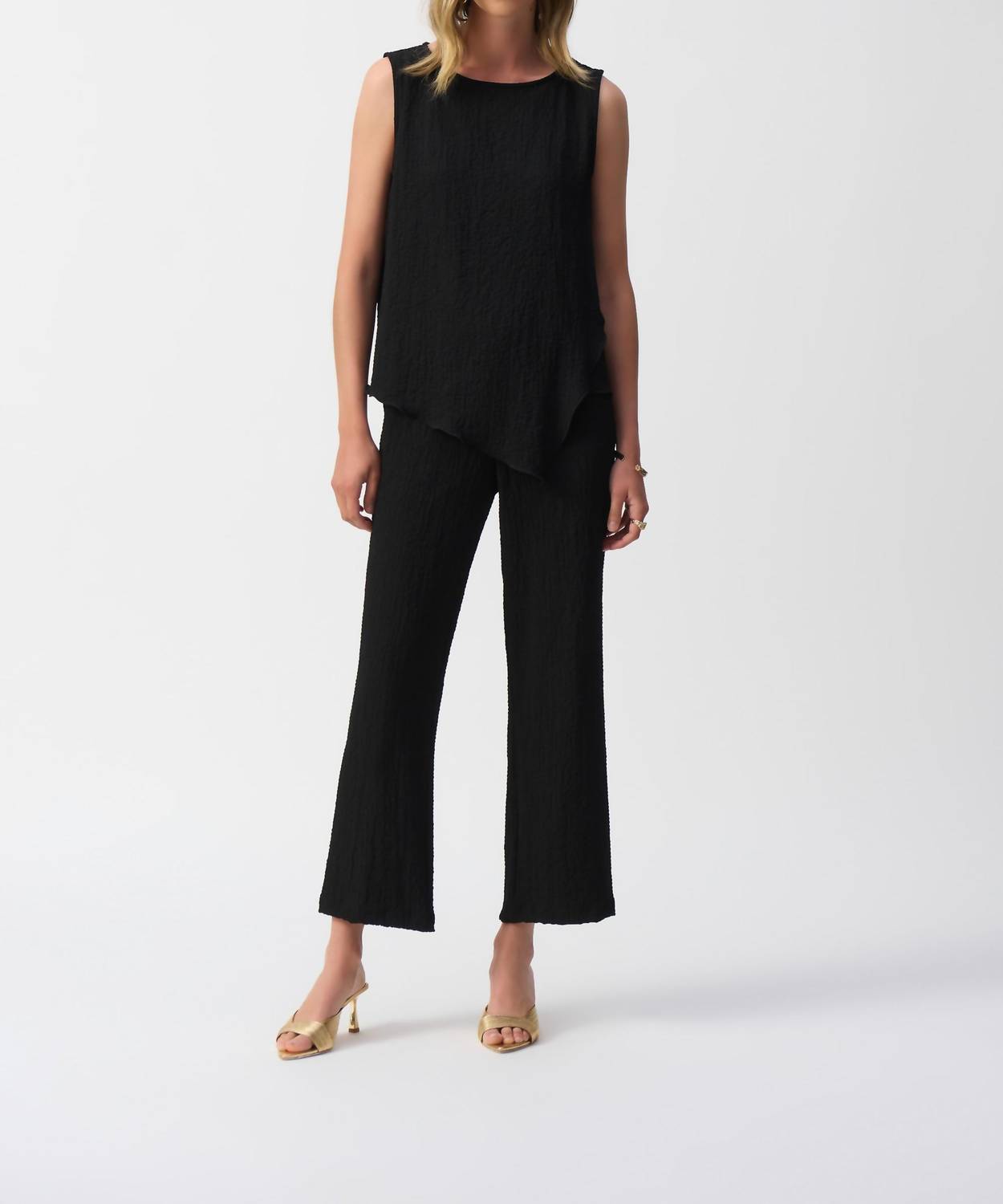 Joseph Ribkoff - Seersucker Asymmetrical Sleeveless Top