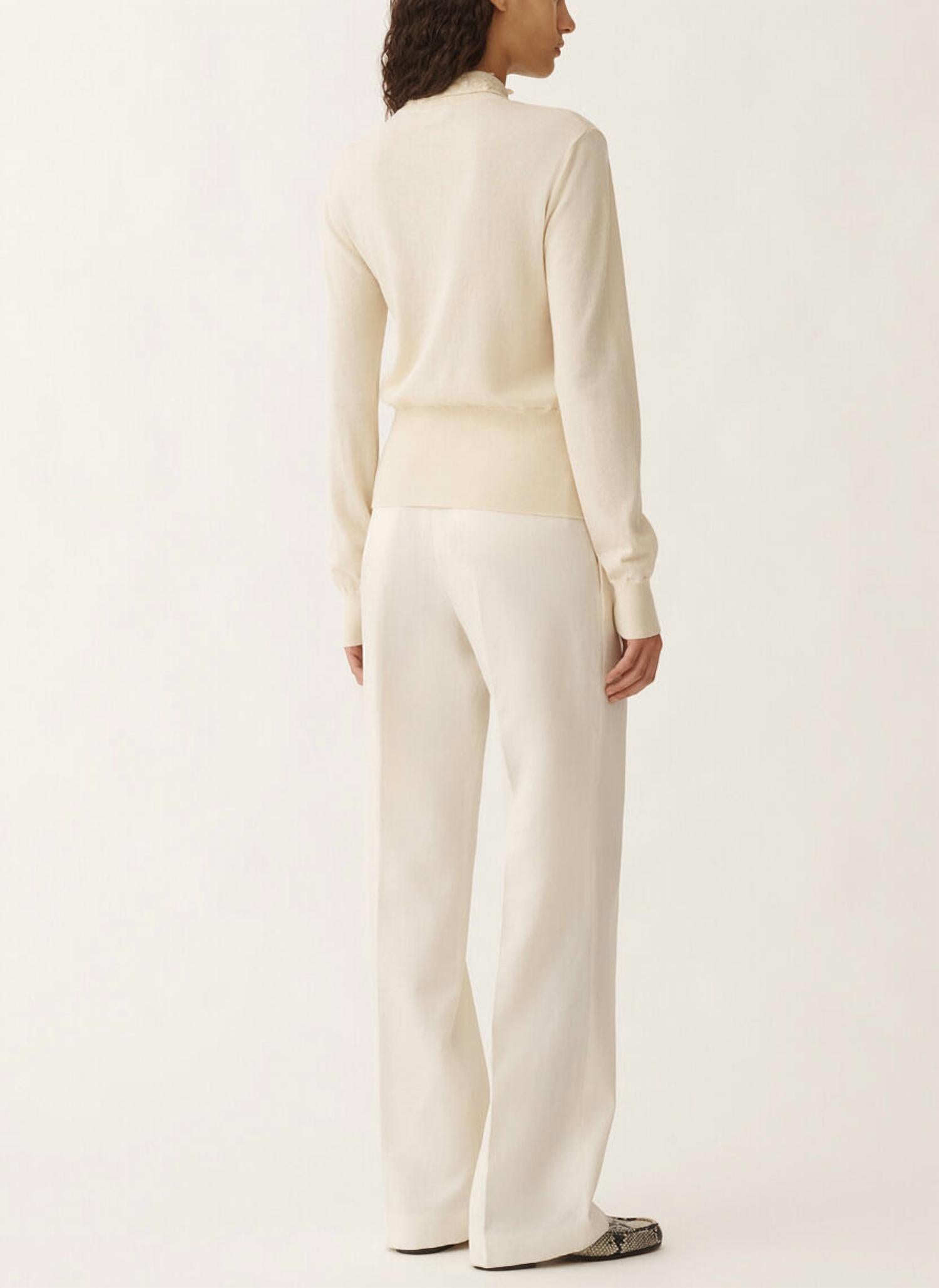 Fabiana Filippi - Cotton Blend Long Sleeve Polo with Sequin Collar
